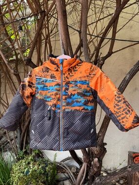 Obermeyer Orange, Blue & Gray Kids Insulated Puffer Jacket